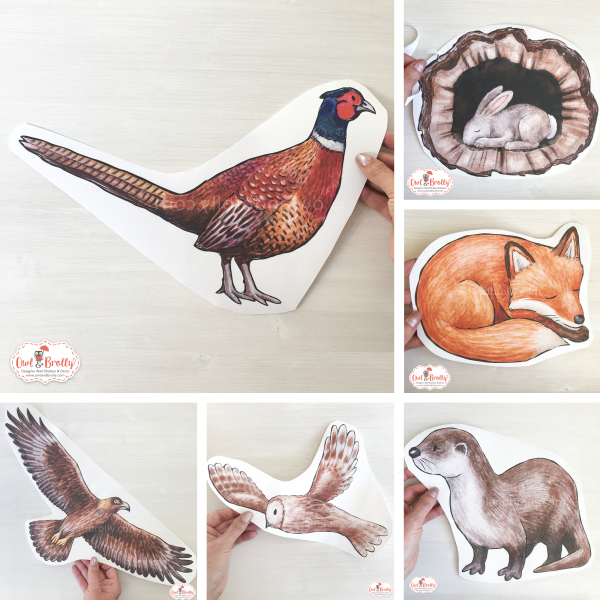 Woodland Animals Extras Wall Stickers Pack - Hill Top Tree Decal Range