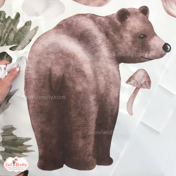 Watercolour Forest Animals Wall Stickers Decals Range Set 2 (Large Set + Large Tall Tree) - Image 13