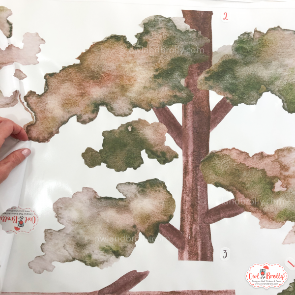Watercolour Forest Animals Wall Stickers Decals Range Set 2 (Large Set + Large Tall Tree) - Image 10