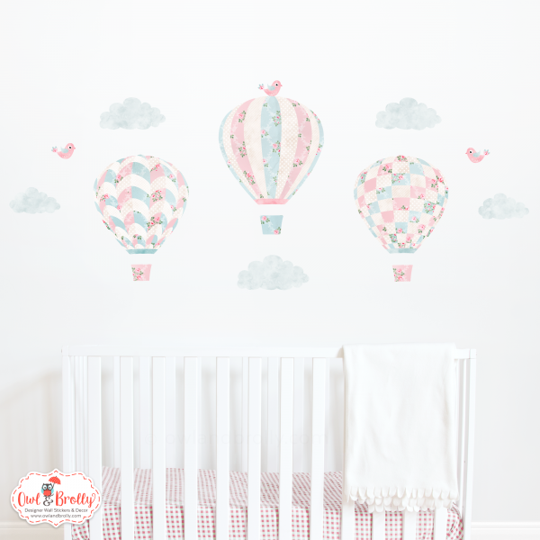 Vintage Floral Hot Air Balloons (medium)