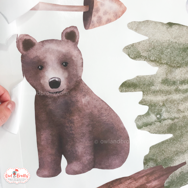 Watercolour Forest Animals Wall Stickers Decals Range (Large Set + Large Tall Tree) - Image 8