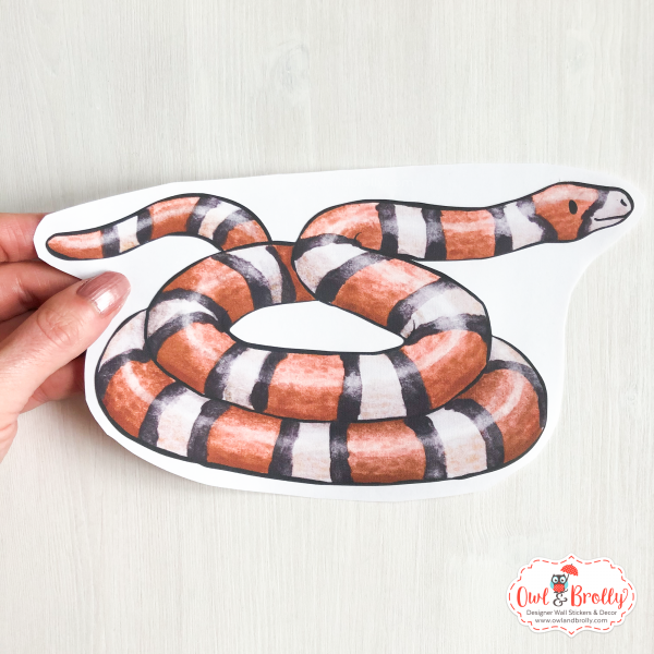 Watercolour Snake Wall Sticker (brown and black)
