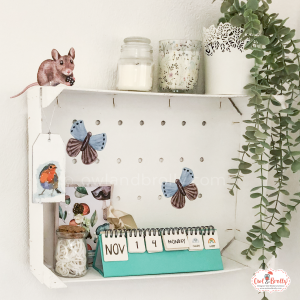 Watercolour Mouse Autumn Wall Sticker - With Berry - Image 2