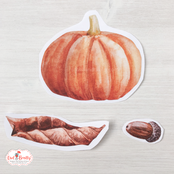 Watercolour Mouse Autumn Small Wall Sticker Set with Plain Pumpkin and 2 mice - Mouse Hole and Mice Variations - Image 4