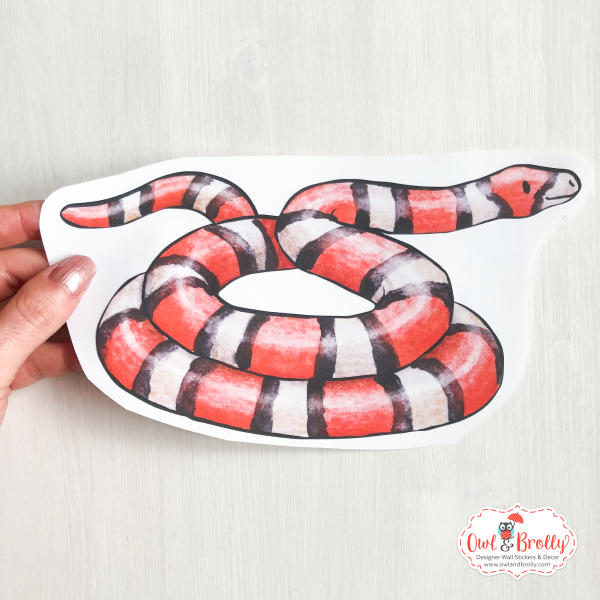 Watercolour Snake Wall Sticker (red and black)