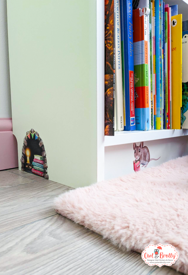 Watercolour Mouse Book Reading Edition Wall Sticker (Smaller Spaces collection) - Image 4
