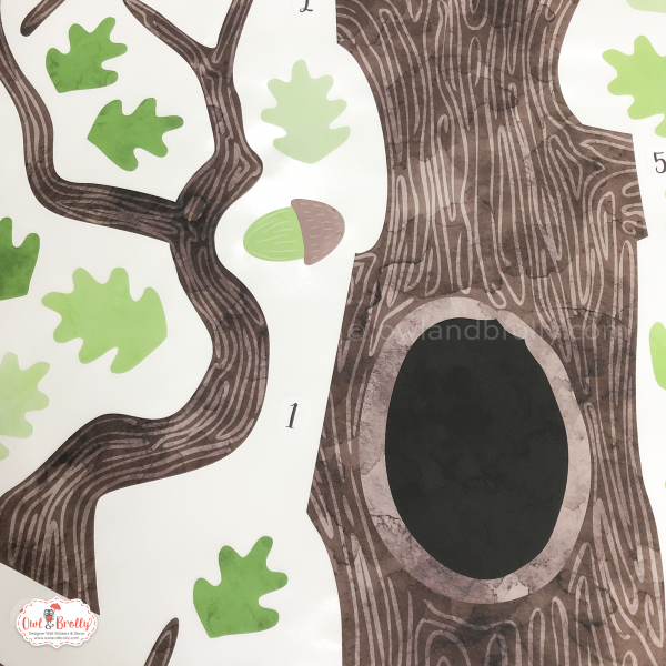 Woodland Animals with Oak Tree Fabric Wall Stickers (Large Scene) - Image 13