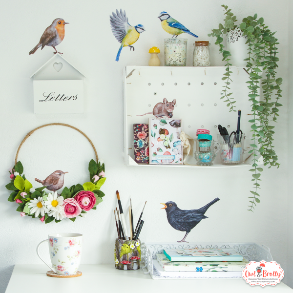 Watercolour Bluetits Wall Sticker Decals (Smaller Spaces collection) - Image 4