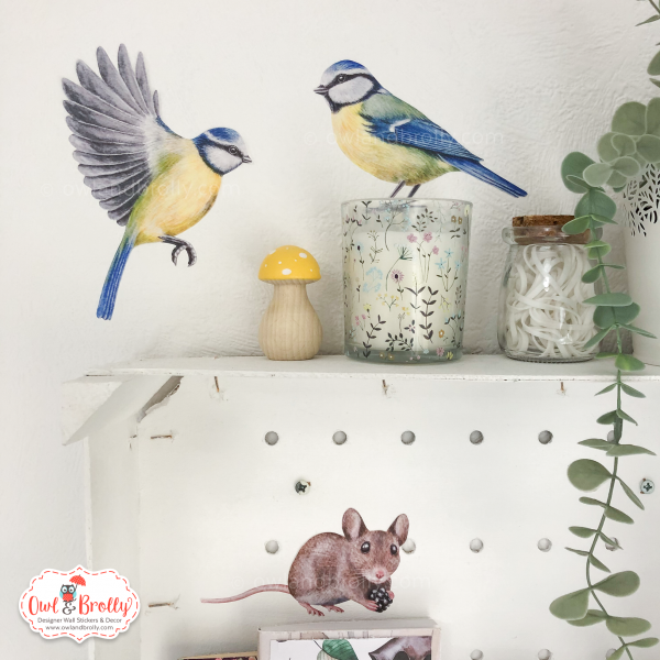 Watercolour Bluetits Wall Sticker Decals (Smaller Spaces collection) - Image 3