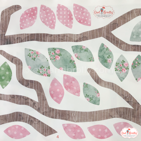 Enchanted Woodland Fairies Corner Tree Wall Stickers (Large Set) With Floral Leaves - Image 5