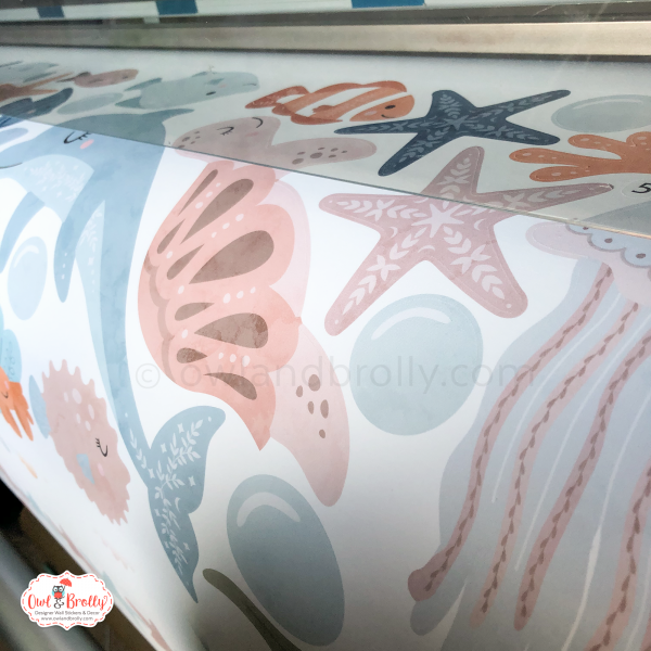 Under The Sea Animal Wall Stickers Scene Boho Style (Medium Scene Floral And Neutral Colours) - Image 6