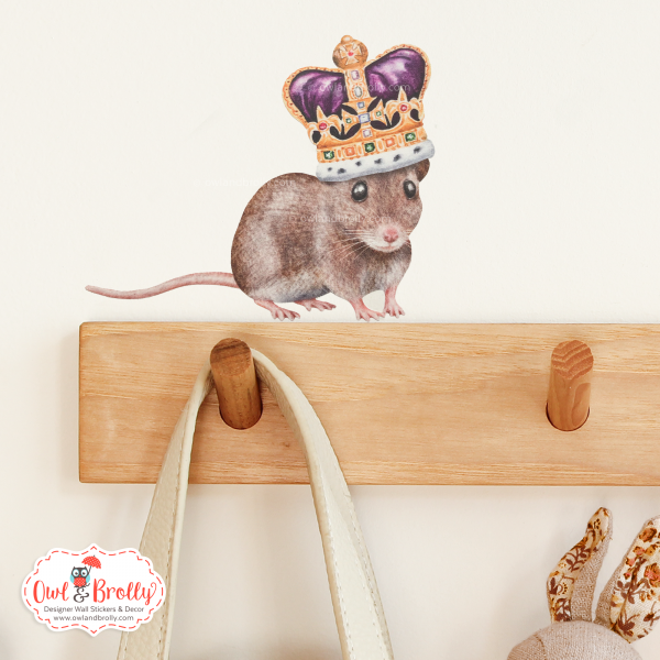 Watercolour Mouse Coronation Party Mouse Hole Wall Sticker Set (Smaller Spaces collection) - Image 4