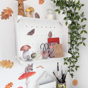 Watercolour Autumn Fungi Mouse And Leaf Wall Stickers Plus Accent Set