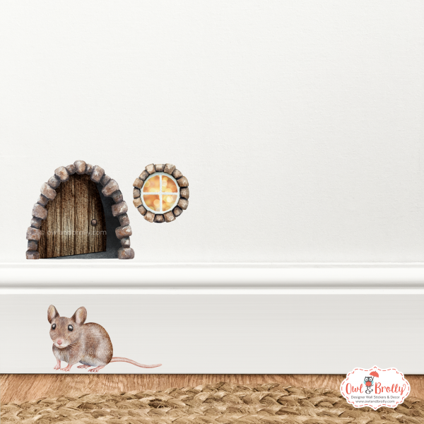 Watercolour Christmas Mouse And Door Deluxe Wall Sticker Set + Advent Window Add On - Image 10