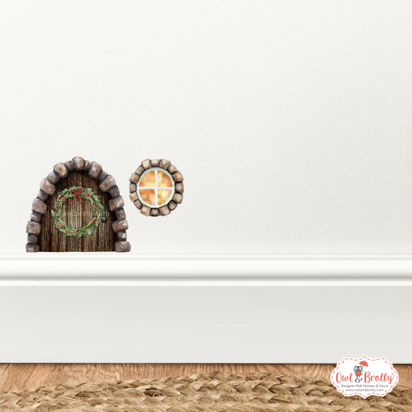 Watercolour Christmas Mouse And Door Deluxe Wall Sticker Set + Advent Window Add On - Image 11