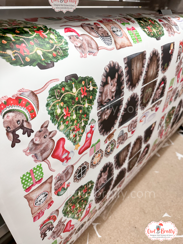 Watercolour Christmas Mouse And Door Deluxe Wall Sticker Set + Advent Window Add On - Image 22