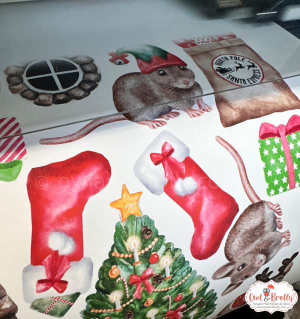 Watercolour Christmas Mouse And Door Deluxe Wall Sticker Set + Advent Window Add On - Image 21
