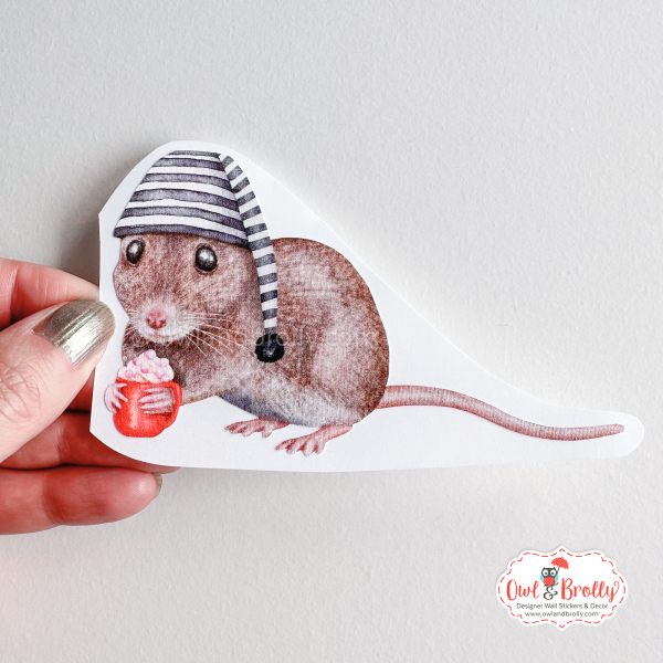 Watercolour Christmas Mouse Wall Stickers (Set D) - Image 2