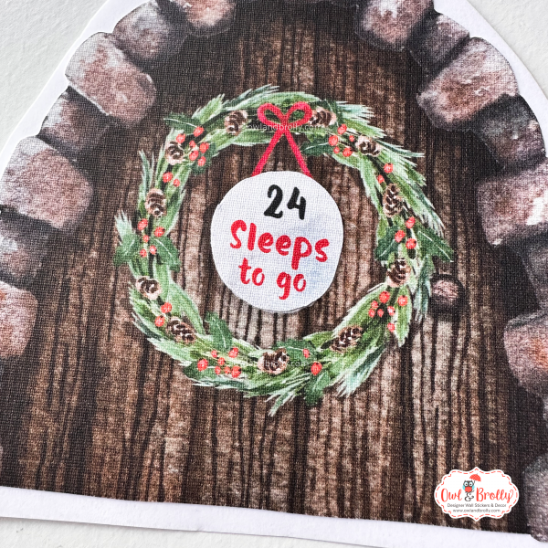 Watercolour Christmas Mouse And Door Deluxe Wall Sticker Set + Advent Door Add On - Image 4