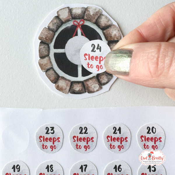 Watercolour Christmas Mouse And Door Deluxe Wall Sticker Set + Advent Window Add On - Image 3