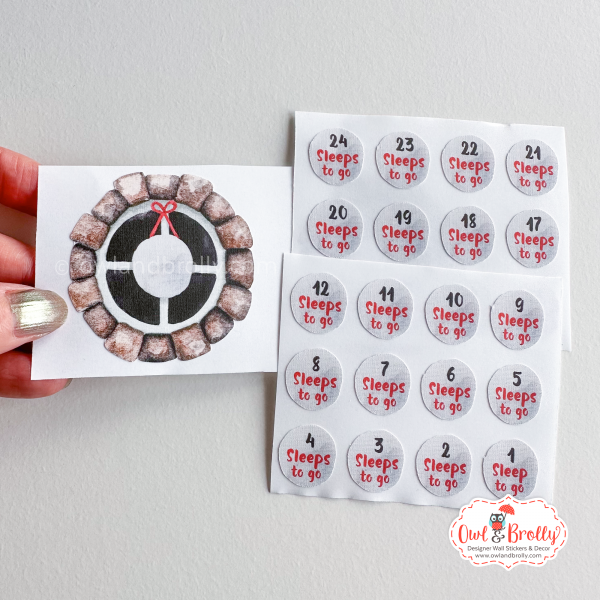 Watercolour Mouse 'Sleeps To Go' Advent Window Add On Wall Stickers