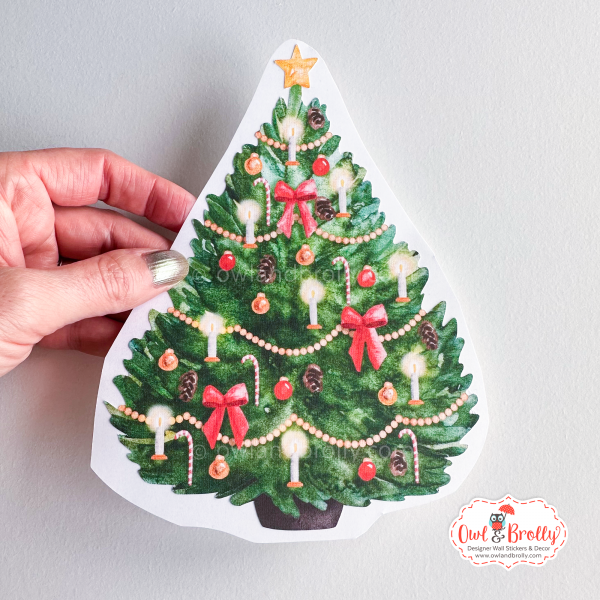 Watercolour Christmas Mouse Wall Stickers (Set D) - Image 7