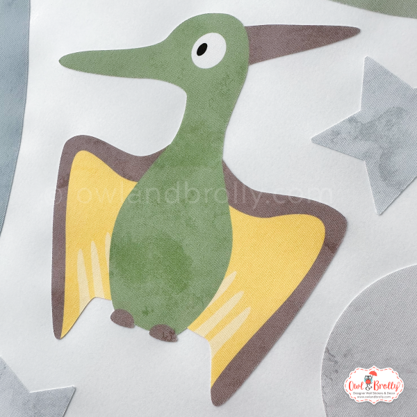 Dinosaur Hot Air Balloons Wall Stickers (Muted Colours Yellows, Browns, Greens and Blues) - Image 13