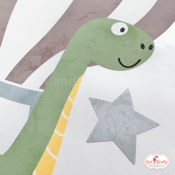 Dinosaur Hot Air Balloons Wall Stickers (Muted Colours Yellows, Browns, Greens and Blues) - Image 5
