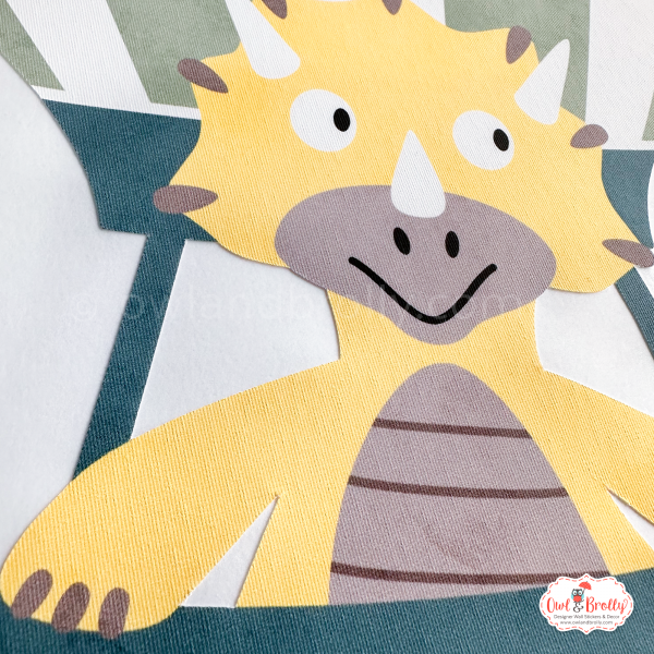 Dinosaur Hot Air Balloons Wall Stickers (Muted Colours Yellows, Browns, Greens and Blues) - Image 9