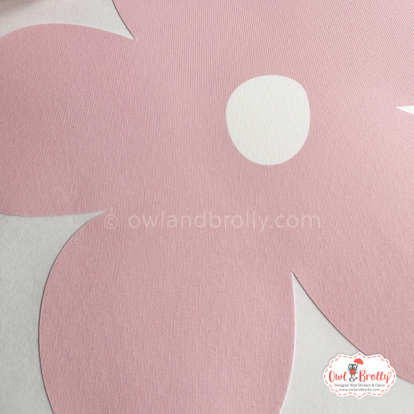 Mixed Sized Large Muted Dusky Pink And White Daisy Decals - Image 4