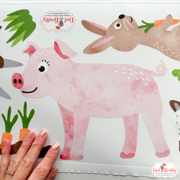 Farmyard Fabric Wall Stickers (Extra Large Scene) White Wall - Image 9