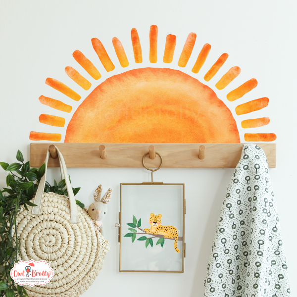 Watercolour Sun Wall Sticker Decal - Image 2