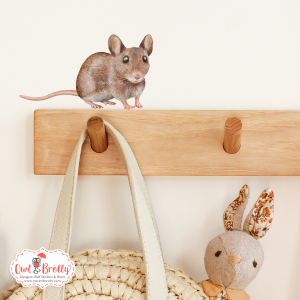 Watercolour Mouse Autumn Wall Sticker - Standing Mouse