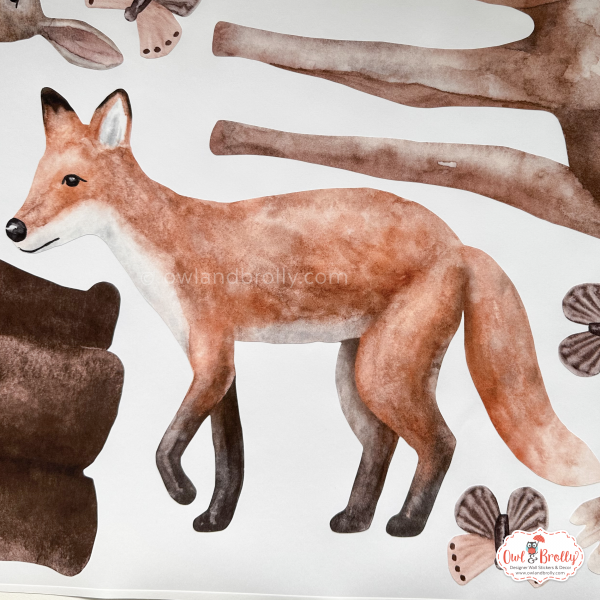 Watercolour Forest Just Animals Wall Stickers Decals Range (Small Set) - Image 6
