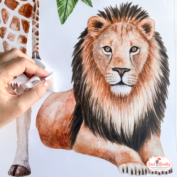 Watercolour Jungle Safari Animal Fabric Wall Sticker Decals Medium Scale - Image 9
