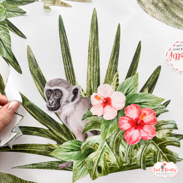 Watercolour Jungle Safari Animal Fabric Wall Sticker Decals Medium Scale - Image 8