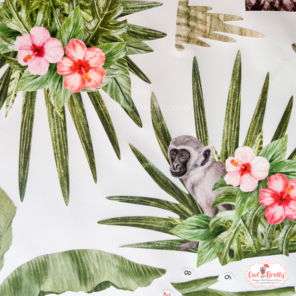 Watercolour Jungle Safari Animal Fabric Wall Sticker Decals Medium Scale - Image 7