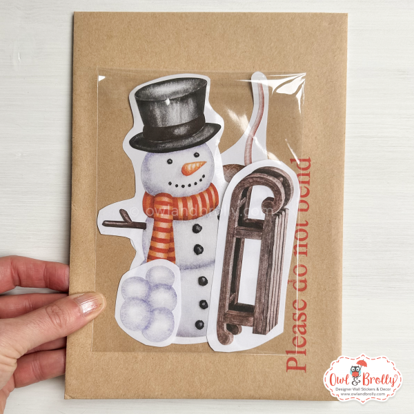 Watercolour Mouse Wall Sticker - Winter Snowman And Woolly Hat Mouse Set In Autumn Colours (mittens/boots or none) - Image 9