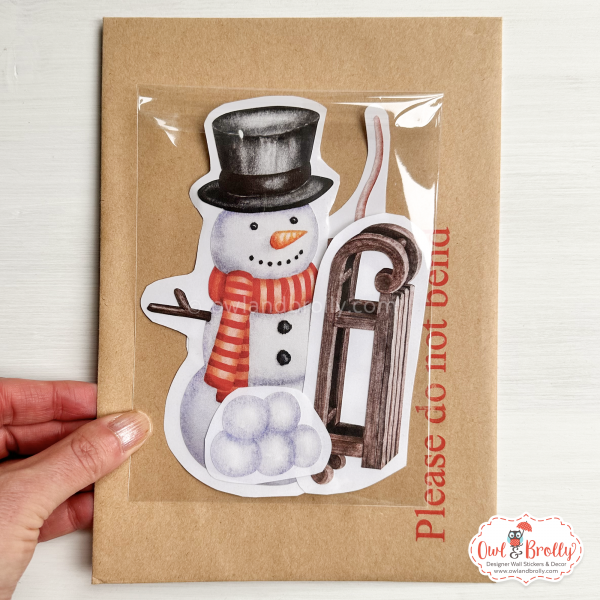 Watercolour Mouse Wall Sticker - Winter Snowman And Woolly Hat Mouse Set In Autumn Colours (mittens/boots or none) - Image 8