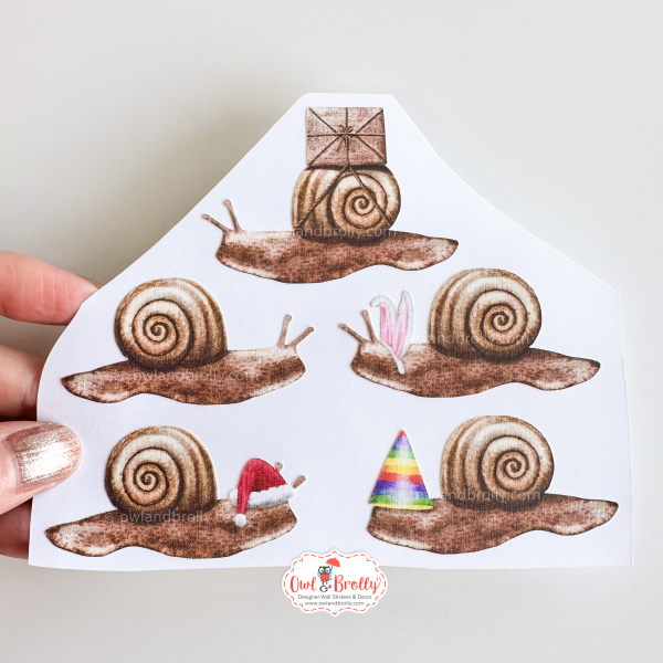 Watercolour Snails Wall Stickers Set