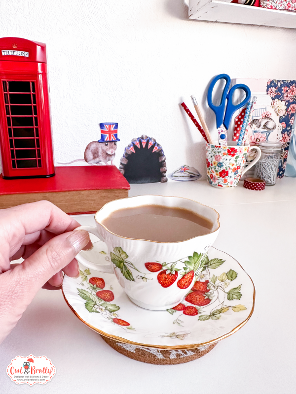 Watercolour Mouse Union Jack Bunting Mouse Hole Wall Sticker (Smaller Spaces collection) - Image 3